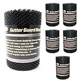 6樋ガードメッシュのロール16 ft x 6ブラックプラスチックLeafsOutカバー簡単インストール