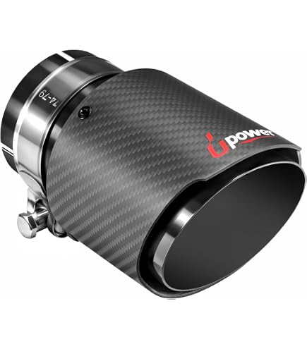 FAIJUNBEN 3" To 4" Exhaust Tip - All Black Carbon Fiber & Stainless Steel, Bolt-On For Car Exhaust Pipe