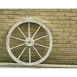 車輪トレリス：ホワイト直径80cm[馬車のホイール型ガーデンオーナメント] ノーブランド品