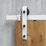 DIYHD 1.5M白い吊り引き戸金物納屋のトラックレールスチール