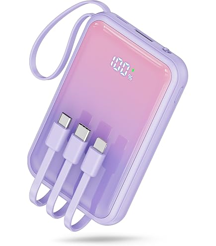 Amazon | モバイルバッテリー 大容量【超小型サイズ・4本ケーブル内蔵