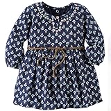 カーターズ（Carter's）女の子用紺花柄x刺繍飾り付きお出かけ用ロープベルト長袖ワンピース (18months(78-83cm)) [並行輸入品]