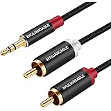 SHULIANCABLE 3.5mm to 2RCA 変換 ステレオオーディオケーブル， オス to 2*オス RCA ケーブル Y スプリッタ設計 スマホ タブレット TV 等に対応 (0.5M)