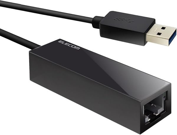 エレコム 有線LANアダプター USB3.0 USB-A 【Nintendo Switch 動作確認済】 USB→RJ45 変換アダプター ギガビット 【Windows 10S/10/8.1/7、Mac 10.15/10.14/10.13対応】 ブラック EDC-GUA3-B - 1