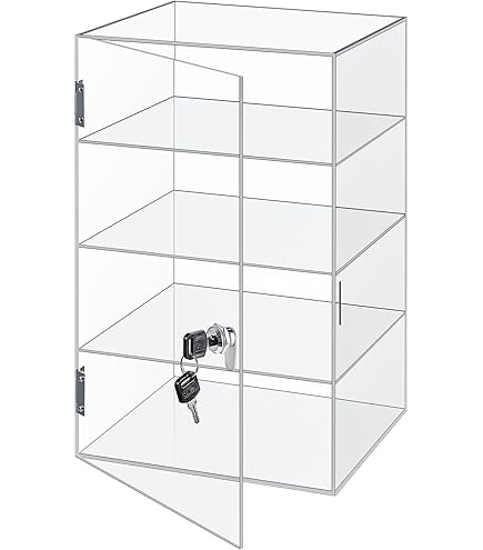 Amazon｜24インチ回転六角形ディスプレイケース 棚2個付き | ロック