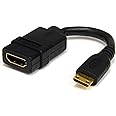 StarTech.com ミニHDMI - HDMI 変換アダプタケーブル/12cm/ハイスピード Mini HDMI - HDMI 1.4/4K30Hz/ミニHDMI タイプC オス - HDMIメス/ブラック HDACFM5IN