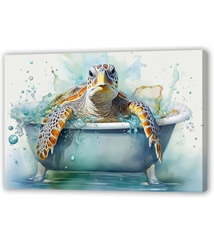 ウミガメの絵画★キャンバス原画　アート  海　ポップアート　動物画　作品証明書付 2a9c5b460bacc2850dfbf9a5dc5667