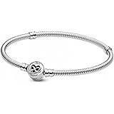 PANDORA Pandora Moments Heart Infinity Clasp Snake Chain 925 Sterling Silver Bracelet