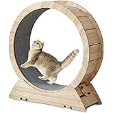 キャットホイール 猫 猫用回し車 猫の車輪 猫用トレッドミル 猫用ランニングホイール 木製 直径100cm 自走式 組み立て式 日本語説明書付き 低騒音 安定 運動不足解消 ストレス解消 一人遊び ダイエット (普通タイプ)