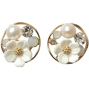 【枯れない花】ピアス 銀針 白い真珠 丸い花輪形 桜 さくら レディース イヤリング ホワイトデー ギフト 専用ボックス…