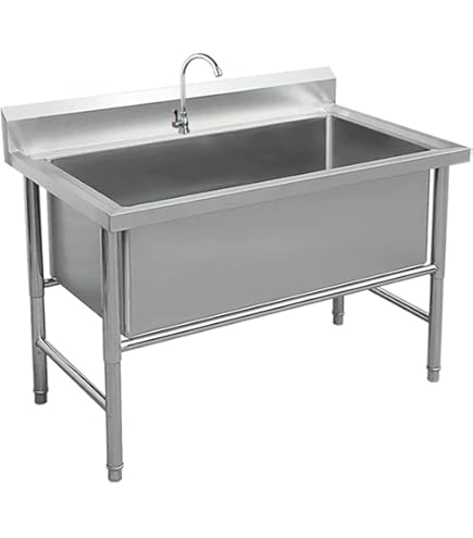 Amazon | AZUMA(東製作所） 一槽シンク バックガード有 900x600x800mm