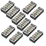 uxcell カバーW　2列　4ポジション　ネジ　端子　ブロック　ストリップ　600V 25A　 10個入