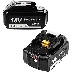 DOSCTT マキタ 18v バッテリーbl1860b 互換品 BL1860B互換バッテリー 6.0Ah 2個セットLED残量表示 BL1830 BL1860 BL1860B対応互換品
