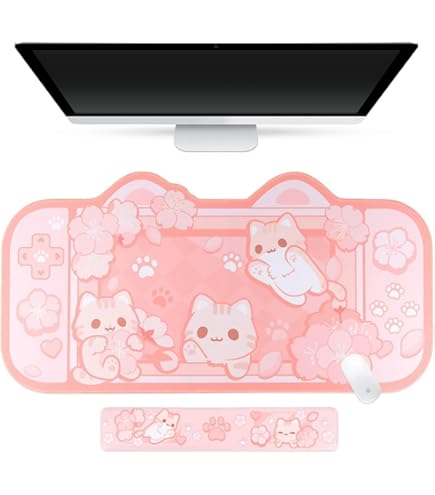 BelugaDesign Axolotl Desk Mat, Kawaii Cute Anime Cartoon Keyboard PC - View #9