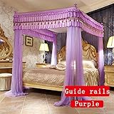royal-ヨーロピアンスタイルfour-posterレールMosquito Net three-door Singleダブル暗号化Thickeningプリンセススタイルステンレススチールブラケット 