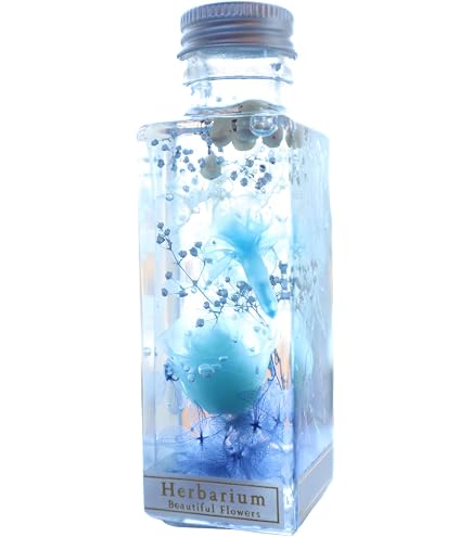 Amazon｜開運ハーバリウム 風水 カラー (ブルー 青) バラ 丸瓶