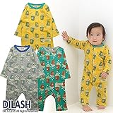 (ディラッシュ)DILASH 春'15 ポップコーン総柄プリント長袖カバーオール 80 ターコイズブルー