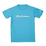 [ファイテン] RAKUシャツ 半袖 ロゴ入り ターコイズ/ホワイト Oサイズ メンズ レディース 男女兼用 スポーツウェア トレーニングウェア 吸汗速乾 ドライTシャツ 部活Tシャツ ランニング マラソン バレーボール テニス バドミントン 卓球 ダンス【日本バレーボール協会認定商品】