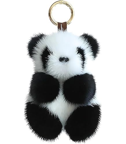 Amazon.co.jp: ファー パンダ ぬいぐるみ キーホルダー