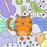 Green Leaf Art Little Tiger Outline Canvas Art [並行輸入品]