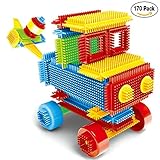 aijiaye Bristle Blocks Buildingセット教育Stacking Bath Toys for Toddlers Kids – 170pcs with創造性Beyond想像力構築