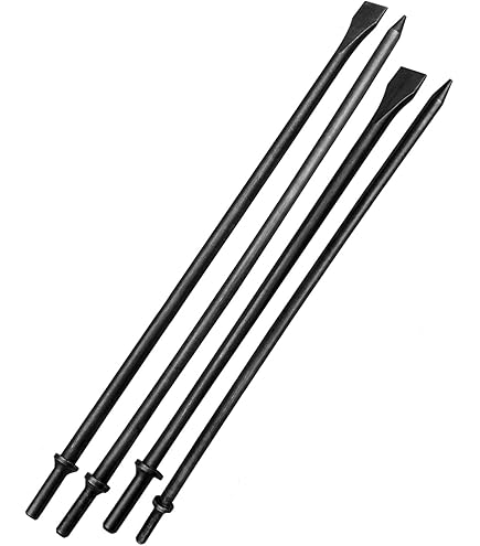 Victeut Pneumatic Punch And Cold Chisel 18'' Long 3-Piece Set, 7/32'' Point Tip, 3/8'' Point Tip, 3/4'' Flat Chisel, 42Cr-Mo, HRC60 Hardness Rating, Rolled Rust-resistant Oil Treatment Air Hammer Bits - View #7