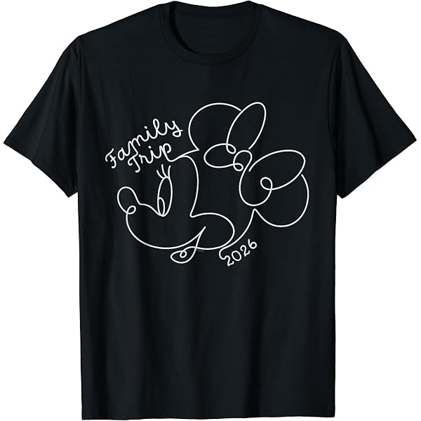 Amazon | ディズニー ミッキーマウス 線画 Family Trip 休暇 2026 T