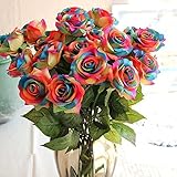 リアルタッチのシルク人工ローズフラワー シルク接着ポリウレタン製フェイクフラワー 結婚式パーティーや誕生日用のホームデコレーション ブライダルブーケ用フラワー 聖バレンタインデー ギフトパーティー イ