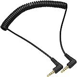 【便利な変換ケーブル#63 by WYVERN AUDIO 】4極 L型3.5mm ⇔ 4極 L型3.5mm オス⇔オス ステレオミニプラグ カールコード ステレオ オーディオケーブル (40cm~1.2m)