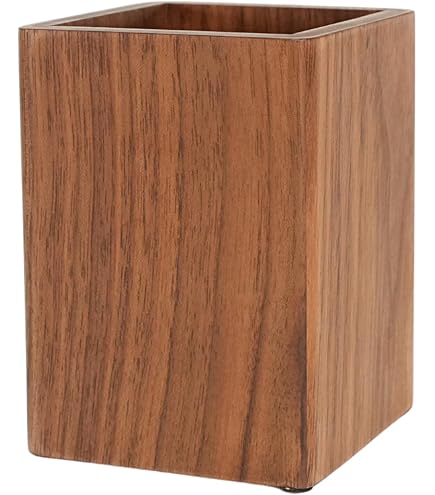 Amazon.co.jp: Muso Wood ペン立て 木製 ペンスタンド 卓上文具収納