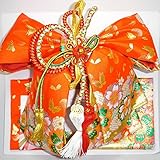 七五三 絵羽柄結び帯 3サイズ6色/L(7歳用) 赤