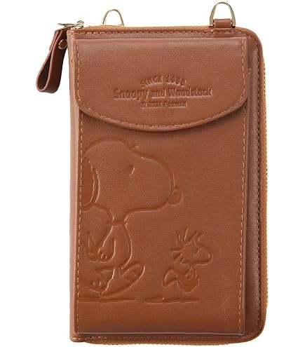 Amazon.co.jp: スヌーピー 本革 がま口ポシェット スマホケース お財布