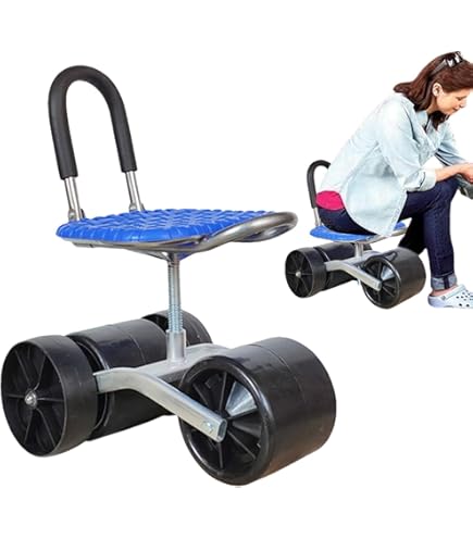 Amazon.co.jp: 腰掛作業車 園芸用 カート 大型タイヤ付き チェア 360度