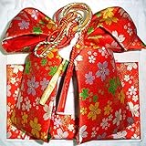 七五三 総柄結び帯 3サイズ6色/S(3歳用) 赤