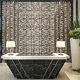 (ハンメロ)HANMEROのりなし壁紙 タイル 金箔 シルバー ラグジュアリー 1ロール（53cm×10m）