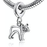 BOLENVI Bulldog English Bull Dog 925 Sterling Silver Pendant Dangle Charm Bead For Pandora & Similar Charm Bracelets or Neckl