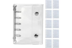 Mosasa シール帳 透明 女の子 はがせる m5 シール バインダー シール手帳 クリアバインダー 5穴 マイクロ5 シール収納 推し活グッズ （透明）