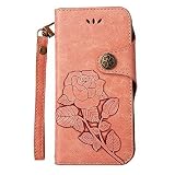 Sony Xperia XZ1 Compact ケース,COOSTOREJPレトロエンボス加工ローズFlorals PUレザーケース磁気カードウォレット+取り外し可能な手首ストラップのデザインは、に適