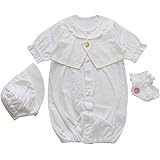 [OP mini] 男の子用 3点セット 日本製 夏物素材 新生児ベビー用セレモニードレス お宮参り退院時 お帽子とベビーソックス付き 初宮参り 洋装 タキシードデザイン 天竺素材
