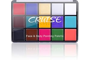 UCANBE フェイスペイント グリースペイント 15色ドーラン-メイクアップパレット プロ用子供用ボディペイント 敏感肌にも適応 ハロウィーン、コスプレ、パーティーメイクに最適