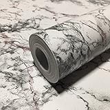 RUDOSTYLE 大理石 壁紙 カッティングシート はがせる 壁紙シール 石目 45cm×10m (ホワイト)