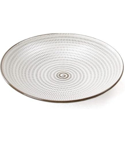 Amazon | 小石原焼 柳瀬本窯元 4寸皿 (12.5cm) 飛び鉋 飴縁 | 取り皿