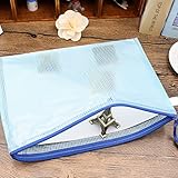 LIKEME A5/A6ジッパーファイルバッグ　ファイル袋ジッパー格子デザイン　ジップトップ閉鎖ポケットホルダー透明 耐水耐油1個入り