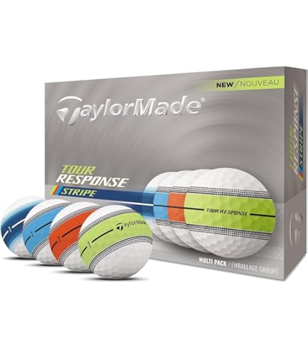 TaylorMade Golf Tour Response Stripe Ball Multi Pack Dozen