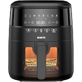 ノンフライヤー 4.2L 可視窓 大容量 1-4人用 エアフライヤー タッチパネル 日本語レシピ付き ノンフライヤー機 フライヤー 揚げ物 惣菜 SAMKYO F40 ブラック