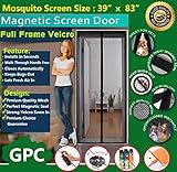 Meiz Open Easily and Auto Close Magnetic Screen Door, Full Frame Velcro, Instant & Quick Install Mes