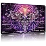 Malqiqi MTG用プレイマット 無料ストレージバッグ、ゲームマット 24 x 14インチ TCG カード用ボードゲーム (ゾーンマジック13付き)