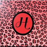 Rikki Knight文字" H "スカイブルーヒョウ印刷モノグラムデザインアートセラミックタイル 8 inch ceramic レッド 8inctile2515