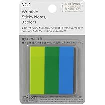 Amazon.co.jp: ニトムズ STALOGY フィルム付箋 書けるふせん 3色