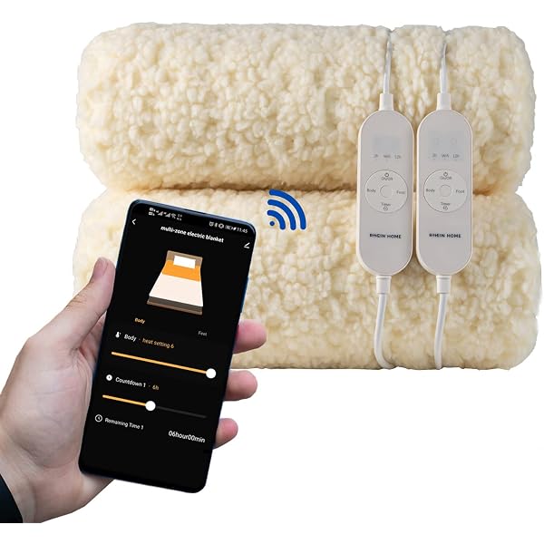 Tontine Comfortech Wi-Fi Electric Blanket - Queen, Fitted Skirt, 3 Heat  Setting, Auto Off Timer, Overheat Protection, Dual Controllers: Blankets u0026  Quilts: Amazon.com.au